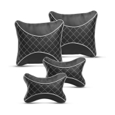 Auto Hub Neck Cushions Set of 4 Black