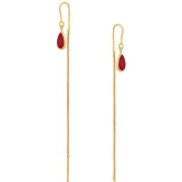 Drashti Collection Golden Threader Earrings ( Pack of 1 ) - Golden