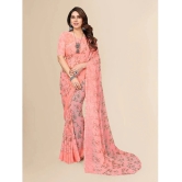 ANAND SAREES Georgette Printed Saree With Blouse Piece - Peach ( Pack of 1 ) - Peach