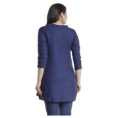 JC4U - Navy Viscose Womens Straight Kurti - L