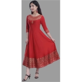 SIPET - Red Rayon Womens Anarkali Kurti ( Pack of 1 ) - None