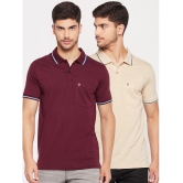 UNIBERRY - Maroon Cotton Blend Regular Fit Mens Polo T Shirt ( Pack of 2 ) - None