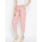 Women Peach-Coloured Relaxed Cigerette Trousers