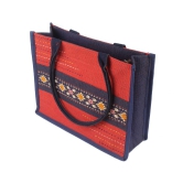 Tribes India Hand Embroidered Red Jute Handbag