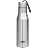 Milton Super 1000 Single Wall Stainless Steel Bottle, 1000 ml, 1 Piece, Silver | 100% Leak Proof | Office Bottle | Gym Bottle | Home | Kitchen | Hiking | Treking Bottle | Travel Bottle - Sil