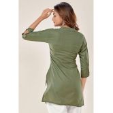 Glomee - Green Cotton Blend Women's Tunic ( Pack of 1 ) - None