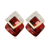 YouBella Stylish Party Wear Jewellery Gold Plated Studs Earrings for Women (RED)(YBEAR_32071) - Red