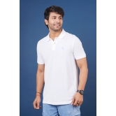 Mens White Embroidery Polo T-Shirt