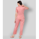 Smarty Pants - Peach Silk Womens Nightwear Nightsuit Sets ( Pack of 1 ) - M