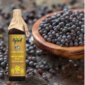 Stone Cold Pressed Black Mustards and Sesame oil | 1L + 1L | Zero Adulteration| UnFiltered | Glass Bottles-1 Liter + 1 Liter