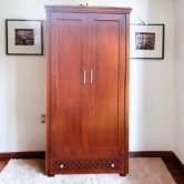 Wooden Twist Madera Solid Teak Wood 2 Door Wardrobe-Brown