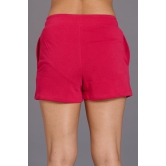 Sinner Printed Red Cotton Shorts for Women