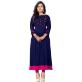 Vbuyz - Blue Rayon Womens Anarkali Kurti ( Pack of 1 ) - None