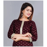 SIPET - Coffee Rayon Womens Straight Kurti ( Pack of 1 ) - None