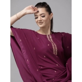 Women Burgundy & Golden Printed Kurta with Palazzos