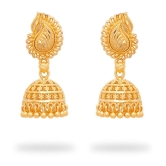 LUV FASHION Golden Jhumki Earrings ( Pack of 1 ) - Golden