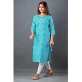 Lee Moda - Light Blue Cotton Womens Straight Kurti ( Pack of 1 ) - None