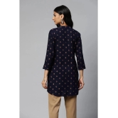 JC4U - Navy Blue Rayon Womens Straight Kurti ( Pack of 1 ) - None