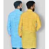 DESHBANDHU DBK - Multicolor Cotton Mens Regular Kurta ( Pack of 2 ) - None