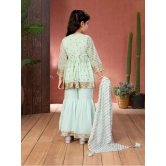 Aarika Sea Green Georgette Girls Kurta and Sharara Set ( Pack of 1 ) - None