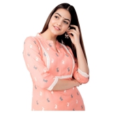 miravan Peach Cotton Blend Straight Kurti - 3XL