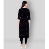 GOD BLESS - Black Rayon Womens Straight Kurti - XL