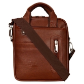 Leather World Messenger Bag Tan Leather Casual Messenger Bag - Tan