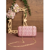 Zouk - Pink Jute Box Clutch - Pink