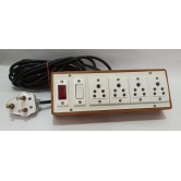 6A 4 Sockets (5 Pin Socket) & 1 Switch Extension Box with Indicator, 16A Plug & 25m Wire