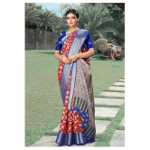 offline selection Red Polyester Saree