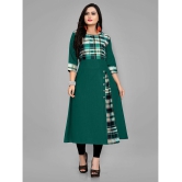 RIAANA - Green Cotton Blend Women''s Front Slit Kurti ( Pack of 1 ) - None