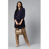 JC4U - Navy Blue Rayon Womens Straight Kurti ( Pack of 1 ) - None