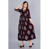 Smien - Wine Rayon Women's Anarkali Kurti ( Pack of 1 ) - None