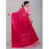 Apnisha Georgette Embellished Saree With Blouse Piece - Pink ( Pack of 1 ) - Pink