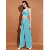 Ketch Sea Green Solid Pant Top Set - None