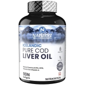 NATURYZ Icelandic COD Liver Fish Oil Capsules with Natural Omega 3 & Vitamins (A & D) - 90 softgels