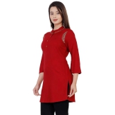 JC4U - Maroon Rayon Womens Straight Kurti ( Pack of 1 ) - None