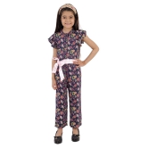 Kids Cave - Navy Blue Rayon Girls Jumpsuit ( Pack of 1 ) - None