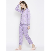 Smarty Pants - Purple Satin Womens Nightwear Nightsuit Sets ( Pack of 1 ) - None