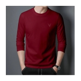 Supersquad Cotton Regular Fit Solid Full Sleeves Mens T-Shirt - Maroon ( Pack of 1 ) - None