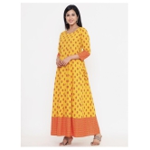 Kbz Yellow Cotton Anarkali Kurti - M