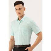 Men Green Regular Fit Formal Half Sleeves Formal Shirt