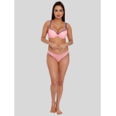 ILRASO - Fluorescent Pink Elastane Women's Bra & Panty Set ( Pack of 1 ) - None