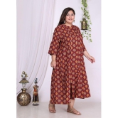 Swasti Cotton Blend Printed Anarkali Womens Kurti - Maroon ( Pack of 1 ) - None