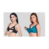 Desiprime - Multicolor Cotton Solid Womens Maternity Bra ( Pack of 2 ) - 38B