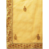 Om Shantam Sarees Yellow Silk Blends Chaniya Choli Semi Stitched Lehenga Single - Free Size