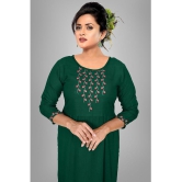 haya fashion - Green Rayon Women's Straight Kurti ( Pack of 1 ) - None