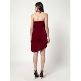 Zima Leto Velvet Embellished Mini Womens Bodycon Dress - Maroon ( Pack of 1 ) - None