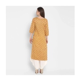 Antaran Cotton Printed Straight Womens Kurti - Yellow ( Pack of 1 ) - None