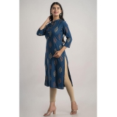 MAUKA - Blue Rayon Womens Straight Kurti ( Pack of 1 ) - None